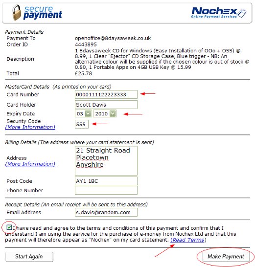Fill in Card Details